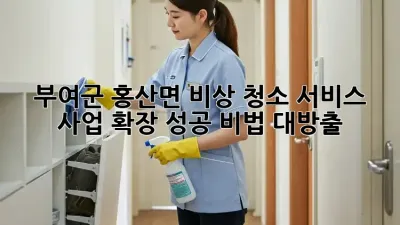 부여군 홍산면 비상 청소 서비스🚨: 사업 확장 성공 비법 대방출!