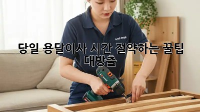 당일 용달이사? 시간 절약하는 꿀팁 대방출!